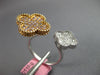LARGE .66CT WHITE & PINK DIAMOND 18K WHITE & ROSE GOLD FLOWER FILIGREE LOVE RING