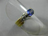 ESTATE 1.06CT DIAMOND & TANZANITE 14K 2TONE GOLD SEMI BEZEL ENGAGEMENT RING 2622
