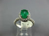 WIDE 2.05CT DIAMOND & AAA EMERALD 14KT WHITE GOLD 3D OVAL HALO ENGAGEMENT RING