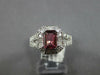 WIDE 1.93CT DIAMOND & AAA TOURMALINE 14KT WHITE GOLD EMERALD CUT ENGAGEMENT RING