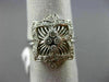 ESTATE WIDE .30CT ROUND DIAMOND 14K WHITE GOLD 3D PAVE ETOILE SQUARE FLOWER RING