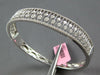 ESTATE WIDE 3.35CT DIAMOND 18KT WHITE GOLD 3D MULTI ROW FILIGREE BANGLE BRACELET