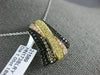 ESTATE LARGE 1.05CT MULTI COLOR DIAMOND 18KT TRI COLOR GOLD 3D X LOVE PENDANT