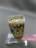ESTATE WIDE .72CT DIAMOND 14KT WHITE & YELLOW GOLD 3D HANDCRAFTED FILIGREE RING