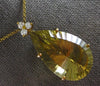 EXTRA LARGE 33.50CT DIAMOND & AAA YELLOW GREENISH TOPAZ 14K YELLOW GOLD NECKLACE
