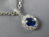 1.12CT DIAMOND & AAA SAPPHIRE 18KT WHITE GOLD 3D OVAL FLOWER FLOATING PENDANT
