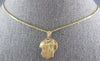 ESTATE 14K YELLOW GOLD HAND ETCHED MATTE & SHINY BABY BOY FLOATING PENDANT 27424