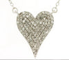 ESTATE .35CT DIAMOND 14KT WHITE GOLD 3D CLASSIC PAVE HEART LOVE NECKLACE