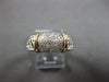 WIDE .21CT DIAMOND 14K YELLOW GOLD & 925 SILVER MULTI ROW SQUARE FUN RING #28298