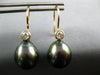 .20CT DIAMOND & TAHITIAN PEARL 18K YELLOW GOLD TEAR DROP ETOILE HANGING EARRINGS