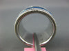 WIDE .45CT DIAMOND & BLUE ENAMEL 18KT WHITE GOLD ETERNITY COMFORT FIT FUN RING