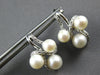 .05CT DIAMOND & AAA SOUTH SEA PEARL 14KT WHITE GOLD LOVE KNOT HANGING EARRINGS