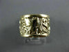 ANTIQUE WIDE 14K YELLOW GOLD HAND ETCHED ETERNITY FLOWER ANNIVERSARY RING #26643