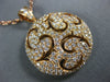 ESTATE LARGE 1.62CT DIAMOND 18KT ROSE GOLD 3D CIRCULAR OPEN FILIGREE PENDANT