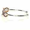 .90CT PINK DIAMOND 18K WHITE & ROSE GOLD 3D DOUBLE INFINITY LOVE BANGLE BRACELET