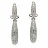ESTATE 2.13CT DIAMOND 18KT WHITE GOLD CLASSIC TEAR DROP CLIP ON HANGING EARRINGS