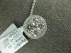 ESTATE LARGE 1.03CT DIAMOND 18KT WHITE GOLD ROUND CLUSTER HALO FLOATING PENDANT