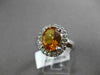 ESTATE LARGE 2.48CT DIAMOND & AAA EXTRA FACET CITRINE 14KT WHITE GOLD HALO RING