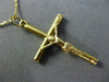ESTATE ITALIAN 14KT YELLOW GOLD CLASSIC CROSS CRUCIFIX FLOATING PENDANT #25569