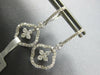 ESTATE 1.23CT DIAMOND 14KT WHITE GOLD 3D CLASSIC FLOWER HANGING EARRINGS