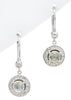 ESTATE 2.0CT DIAMOND 14KT WHITE GOLD 3D CLASSIC ROUND LEVERBACK HANGING EARRINGS
