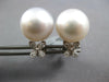 EXTRA LARGE .19CT DIAMOND & AAA SOUTH SEA PEARL 18KT WHITE GOLD 3D STUD EARRINGS