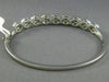 ESTATE .25CT DIAMOND 14K WHITE GOLD CLASSIC MULTI CLUSTER FLOWER BANGLE BRACELET