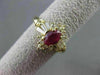 ANTIQUE 1.05CT DIAMOND & AAA RUBY 14KT YELLOW GOLD CLUSTER ENGAGEMENT RING