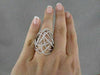 ANTIQUE WIDE FILIGREE 1.43CTW DIAMOND 18KT W GOLD RING