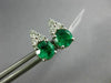 ESTATE .60CT DIAMOND & AAA EMERALD 14KT WHITE GOLD 3D ROUND STUD EARRINGS #26659
