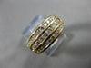 ESTATE WIDE 1.10CT ROUND DIAMOND 14KT YELLOW GOLD 3 ROW WEDDING BAND RING #5958