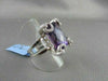 ANTIQUE WIDE 17.52CTW AAA AMETHYST EMERALD CUT & DIAMOND 18KT WHITE GOLD RING