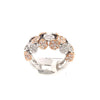 ESTATE 1.10CT DIAMOND 18KT WHITE & ROSE GOLD 3D MULTI CIRCULAR FLORAL FUN RING
