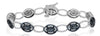 1.61CT WHITE & BLUE DIAMOND 14KT WHITE GOLD MULTI LEAF ETERNITY TENNIS BRACELET