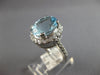 LARGE 3.91CT DIAMOND & AAA AQUAMARINE 14KT WHITE GOLD 3D HALO ENGAGEMENT RING