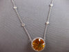 LARGE 5.86CT DIAMOND & AAA CITRINE 14KT WHITE GOLD ROUND HALO FUN LOVE NECKLACE