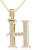 ESTATE LARGE 1.52CT DIAMOND 14KT YELLOW GOLD 3D H INITIAL FUN FLOATING PENDANT