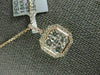 ESTATE LARGE .74CT DIAMOND 18K ROSE GOLD 3D SQUARE OCTAGON CLUSTER HALO PENDANT