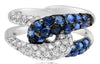 ESTATE 1.89CT DIAMOND & AAA SAPPHIRE 14KT WHITE GOLD 3D LOVE KNOT FUN RING