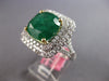 EXTRA LARGE 7.75CT DIAMOND & AAA EMERALD 18K 2 TONE GOLD CUSHION ENGAGEMENT RING