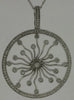 ESTATE LARGE .72CT DIAMOND 14KT WHITE GOLD OPEN FILIGREE FLOWER CIRCULAR PENDANT