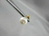 ESTATE .16CT DIAMOND & AAA SOUTH SEA PEARL 14K WHITE GOLD STUD EARRINGS #1772