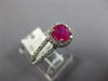 ESTATE 1.28CT DIAMOND & AAA RUBY 14KT WHITE GOLD 3D CLASSIC HALO ENGAGEMENT RING