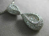 ANTIQUE LARGE 1.76CT DIAMOND 18K WHITE GOLD FILIGREE MILGRAIN DROP PENDANT 14837
