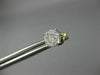 ESTATE .33CT DIAMOND 14KT 2 TONE GOLD ROUND SOLITAIRE HALO CLUSTER STUD EARRINGS