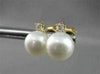 ESTATE .16CT DIAMOND & AAA SOUTH SEA PEARL 14K WHITE GOLD STUD EARRINGS #1772