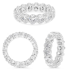 ESTATE 6.0CT DIAMOND PLATINUM 3D OVAL ETERNITY WEDDING BAND ANNIVERSARY RING