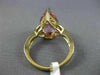 5.04CT DIAMOND & AAA PEAR SHAPE PINK TOPAZ 14KT YELLOW GOLD 3D ENGAGEMENT RING