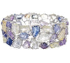 EXTRA LARGE 131.97CT DIAMOND & AAA MULTI COLOR SAPPHIRE 18KT WHITE GOLD BRACELET