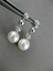 ESTATE .50CT DIAMOND & SOUTH SEA PEARL 14K WHITE GOLD PAVE HANGING EARRINGS 2667